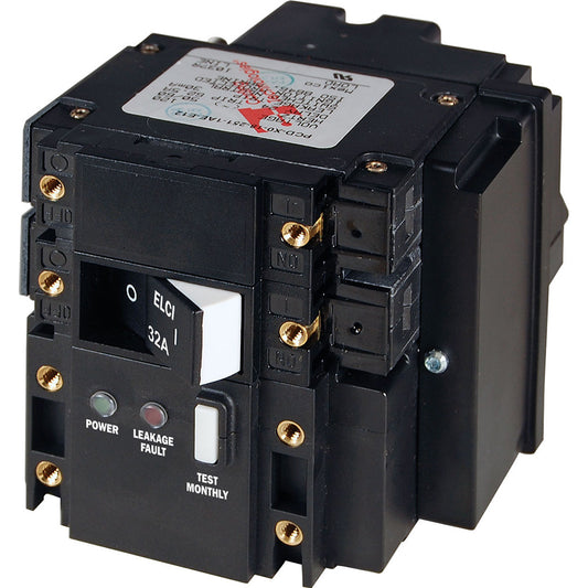 Blue Sea C-Series ELCI Main Circuit Breaker - Double Pole 230V AC 32A