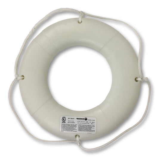 24″ LIFERING WHITE USCG, NO TAPE - Data Marine LLC