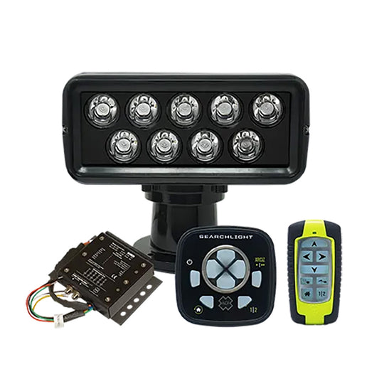 ACR RCL-100 LED Black Searchlight w/URP-103 Wired Point Pad, URC-104 Master Controller  URH-103 Wireless Handheld Remote