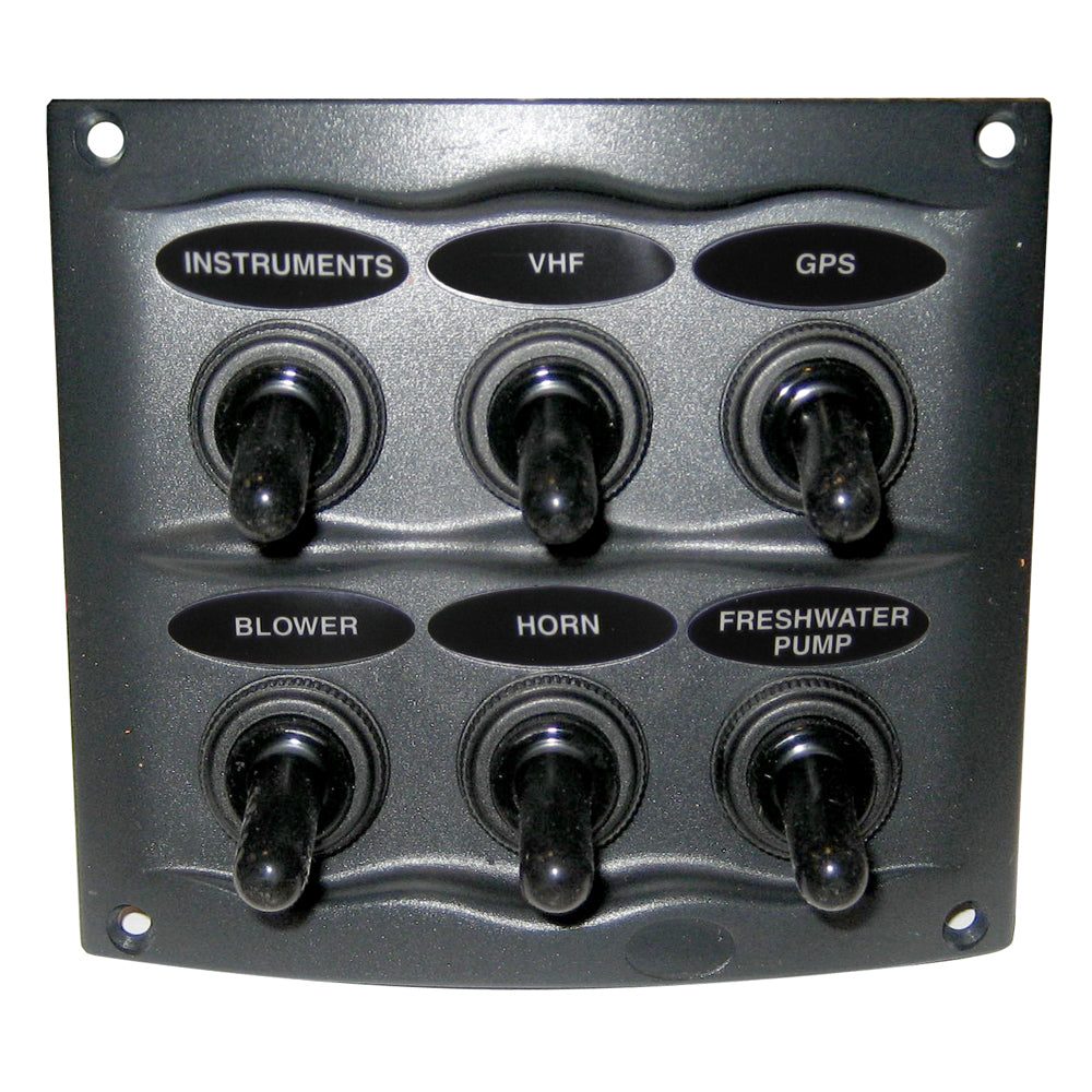 BEP Waterproof Panel - 6 Switches - Grey