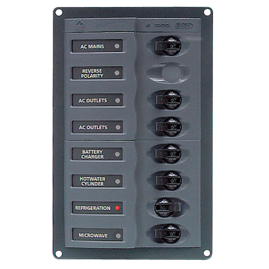 BEP AC Circuit Breaker Panel w/o Meters, 6 Way w/Double Pole Mains