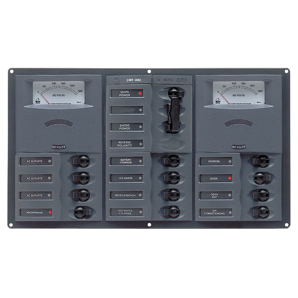 BEP AC Circuit Breaker Panel w/Analog Meters, 2SP 1DP AC120V